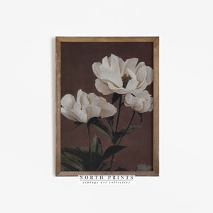 Moody Antique Flower Painting | Vintage Botanical Wall Art | DO DRUKU Pobierz | 1110