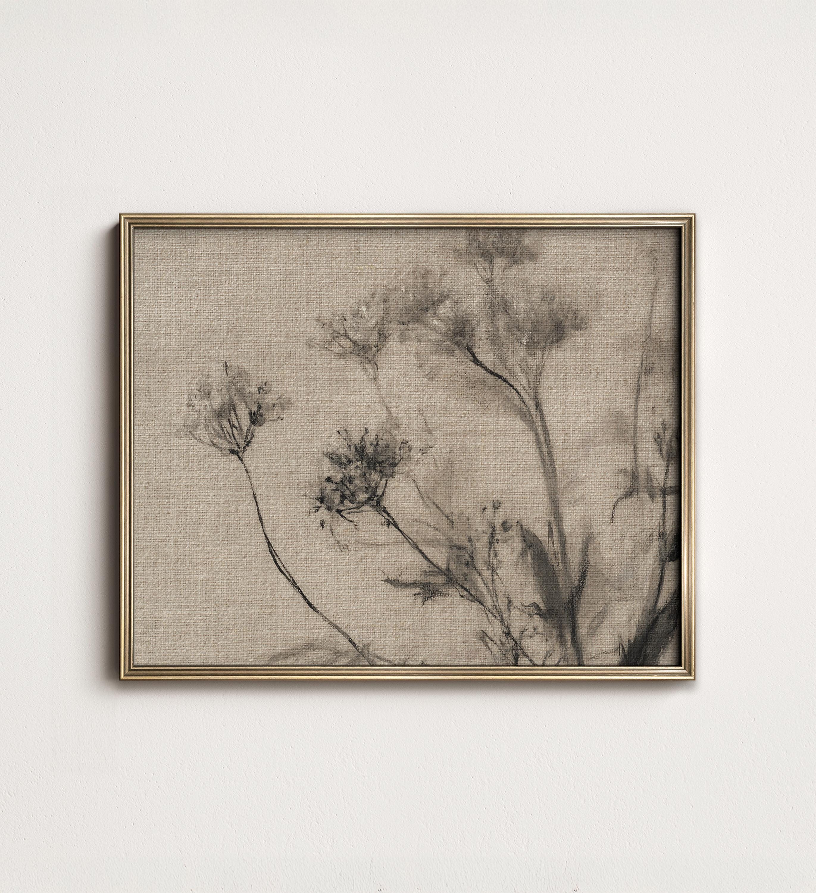 Botanical Tapestry Print: Neutral Vintage Textile Art (PRINTABLE Digital Download) 9-169