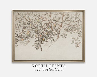 Rustic Neutral Apple Tree Sketch | Vintage Farmhouse Kitchen Art Print | Digital PRINTABLE | 4-56