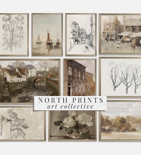 Vintage European Gallery Wall Art SET: Neutral Antique Vintage European Gallery Wall Art SET: Neutral Antique