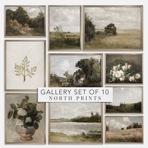 Ensemble d'art mural galerie country français : impressions de paysages vintage (téléchargement numérique imprimable) S10-17