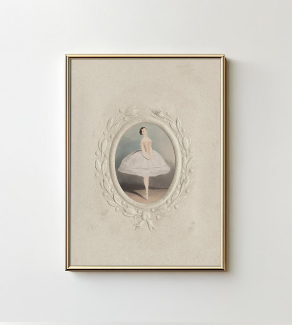 Vintage Ballerina Art Print: Girls Antique Nursery Wall Decor (PRINTABLE Digital Download) 8-156