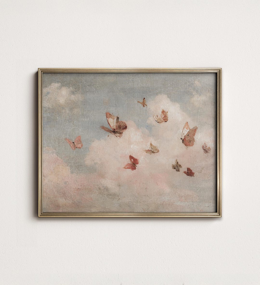 Butterfly Cloud Art Print: Vintage Cottagecore Nursery Decor (PRINTABLE ...