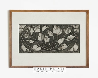 Neutral Ornate Pattern Vintage Print | Antique Minimalist Wall Decor | North Prints Digital PRINTABLE | 814