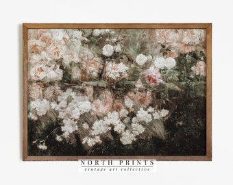 Rose Garden Oil Painting | Vintage Moody Floral Art Print | PRINTABLE #67
