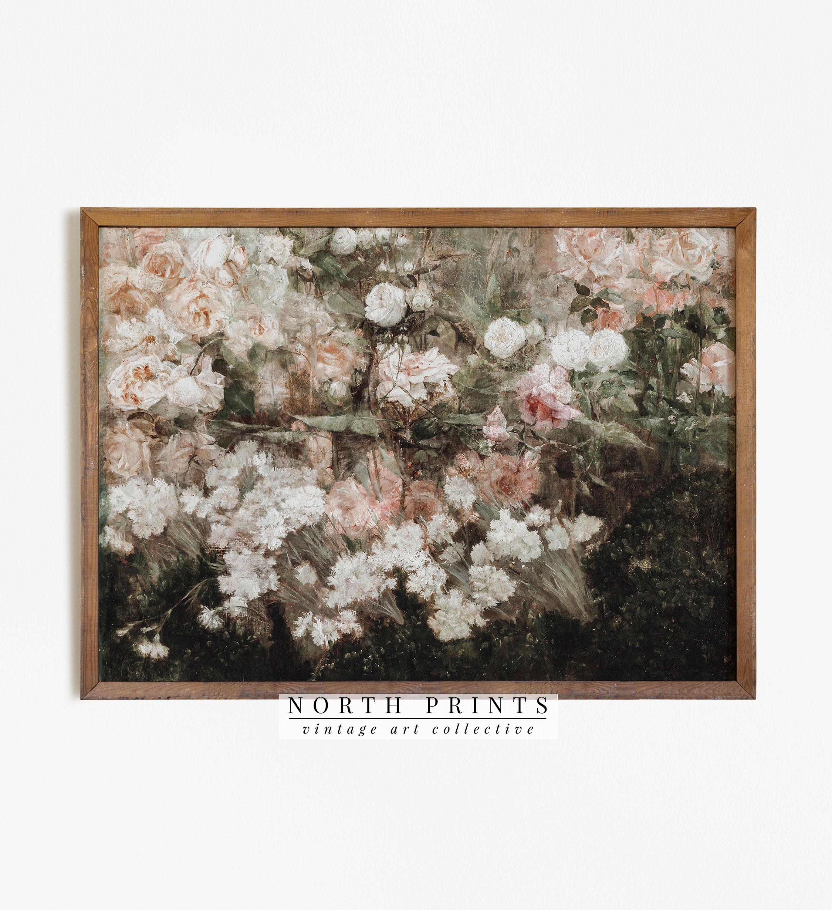 Rose Garden Oil Painting | Vintage Moody Floral Art Print | PRINTABLE ...