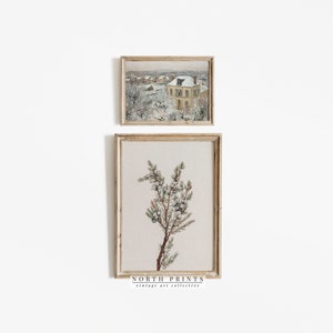 Neutral Winter Art Print SET | Vintage Christmas Holiday Decor | PRINTABLE Digital Art | WS-3