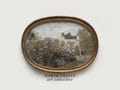 Vintage Cottage Rose Garden Painting: Country Landscape Art (Printable Digital Download ) 4-109