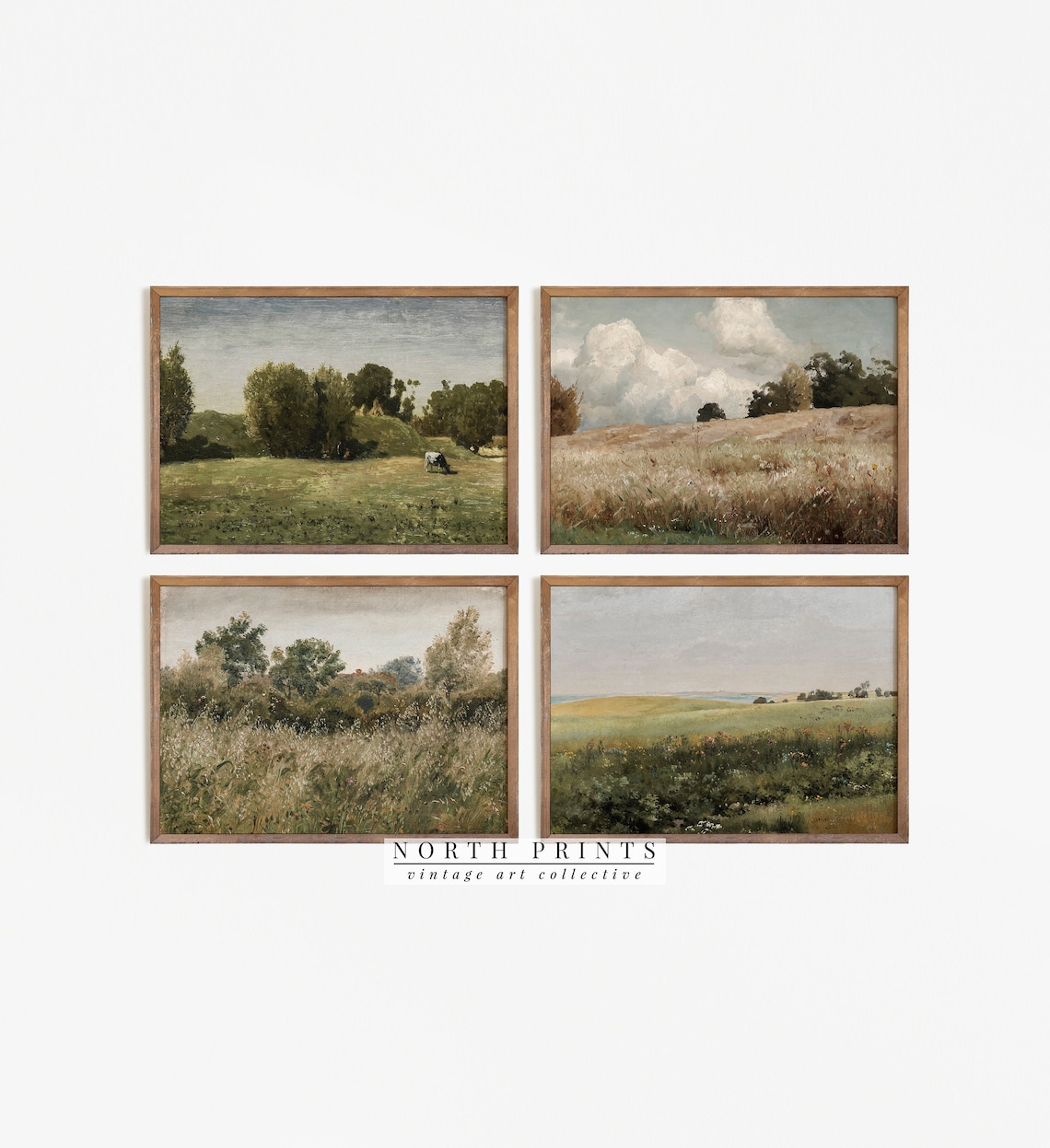 Country Landscape Gallery Wall Print Set Vintage Paintings Etsy
