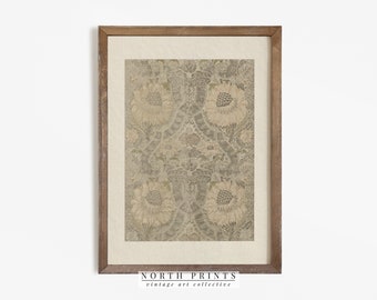 Neutral Tapestry Wall Art | Vintage Textile PRINTABLE | North Prints | Eclectic Art Download | 4-153