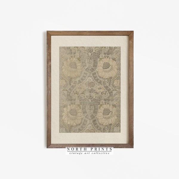 Neutral Tapestry Wall Art | Vintage Textile PRINTABLE | North Prints | Eclectic Art Download | 4-153