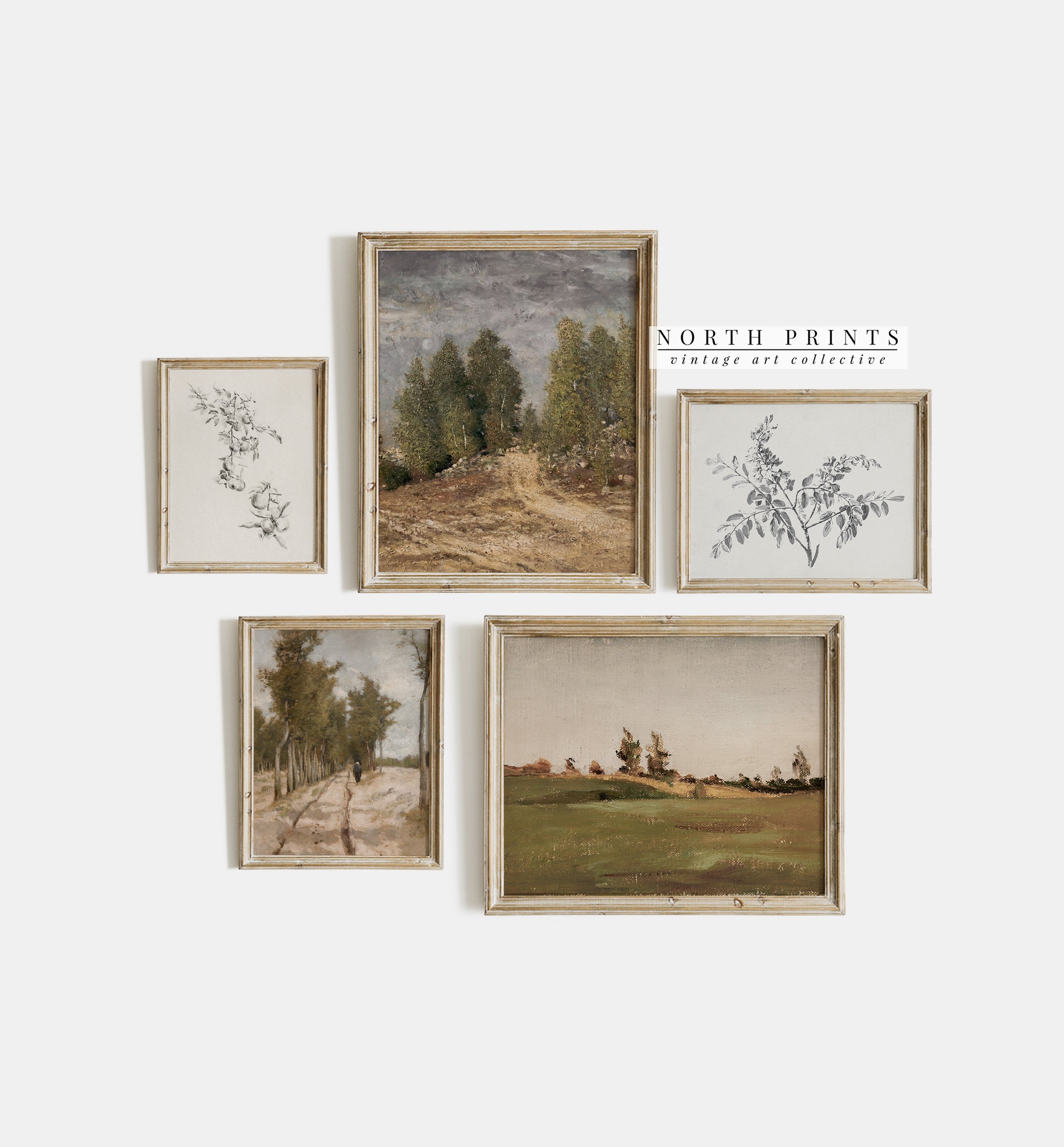 Vintage Rustic Gallery Wall Art SET of 10 | Vintage Home Decor ...