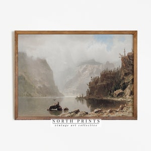 Rustikaler See Vintage Druck | Berglandschaft | Norddrucke DRUCKBAR Herunterladbar | 337