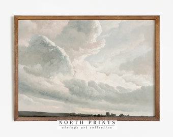 Cloud Oil Painting | Farmhouse Nursery French Countryside Print | PRINTABLE Horizontal Wall Art #35