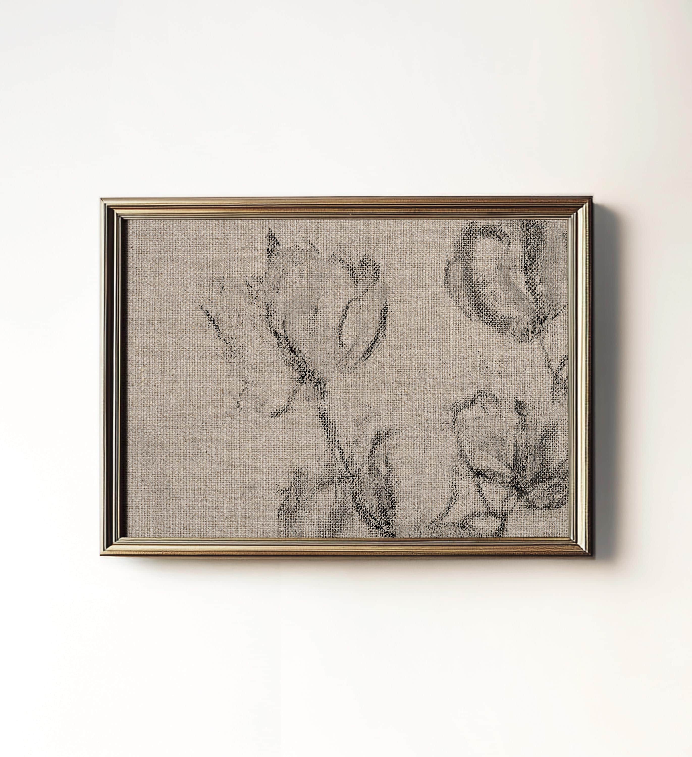 Rustic Floral Tapestry Art Print: Beige Organic Farmhouse Decor (Digital Download PRINTABLE) 8-146