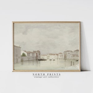PRINTABLE Soft Tone Venice Art | Vintage Neutral Italy Watercolor Painting | Digital Download | 1104