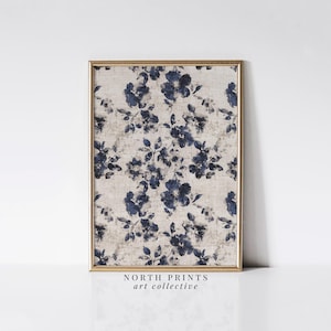 Abstract Floral Pattern Wall Art, Modern Botanical Textile Print, Linen Floral Pattern Downloadable Digital PRINTABLE North Prints 8-50