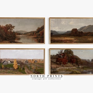 Vintage Autumn Samsung Frame TV Art SET | Fall Landscape Paintings DIGITAL Download #TVS10