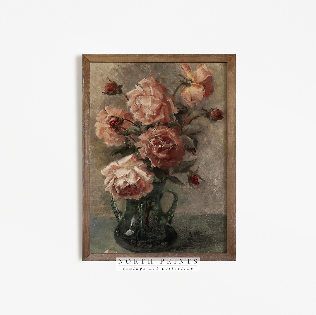 Flower Painting | Still Life Roses Print | Botanical Downloadable Art ...