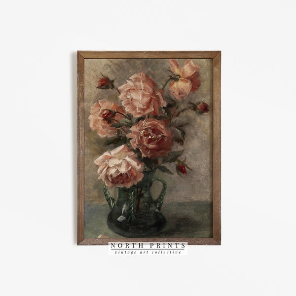 Peinture florale | Impression de roses natures mortes | Art botanique téléchargeable vintage IMPRIMABLE #488