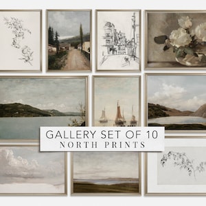 Vintage European Gallery Wall Print SET of 10 | Vintage Dining Room Home Decor | North Prints PRINTABLE #S77