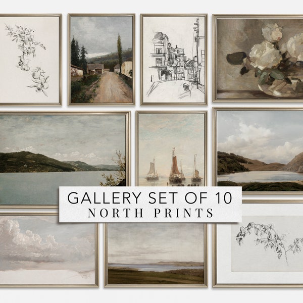 Conjunto de impressões de paisagens europeias vintage: Arte de parede de galeria eclética (download digital para impressão) S-77