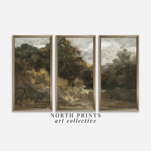 Triptych Landscape Print Set: Moody Countryside Wall Art (Printable Downloadable) S3-39