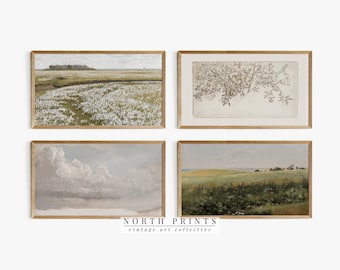 Paquete de arte de TV con marco, Pinturas de paisajes vintage de primavera, Descarga DIGITAL #TVS9