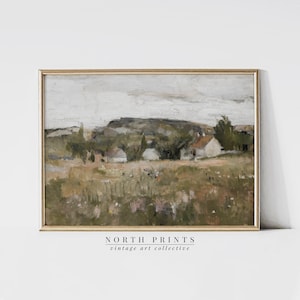 Country Scenery Wall Art, Vintage Artwork, Above Bed Painting, Digital PRINTABLE North Prints 1035