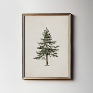 Vintage Christmas Tree Print: Rustic Winter Holiday Wall Art (Printable Digital Download) 8-110