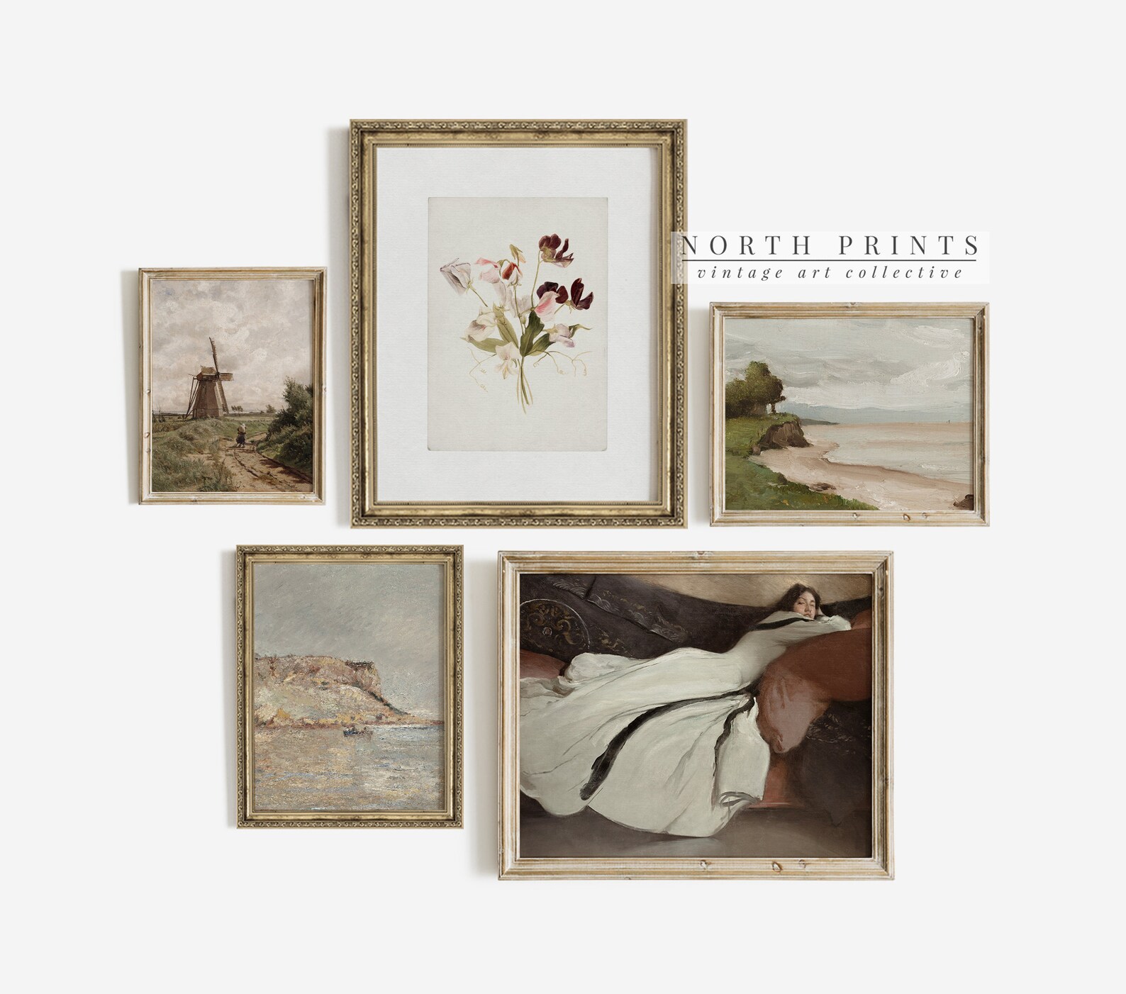 Vintage Gallery Wall Prints Art SET Vintage Decor Digital Etsy