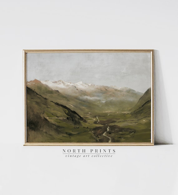 Antique Replica Valley River Landscape Art Print Antique Replica Valley River Landscape Art Print