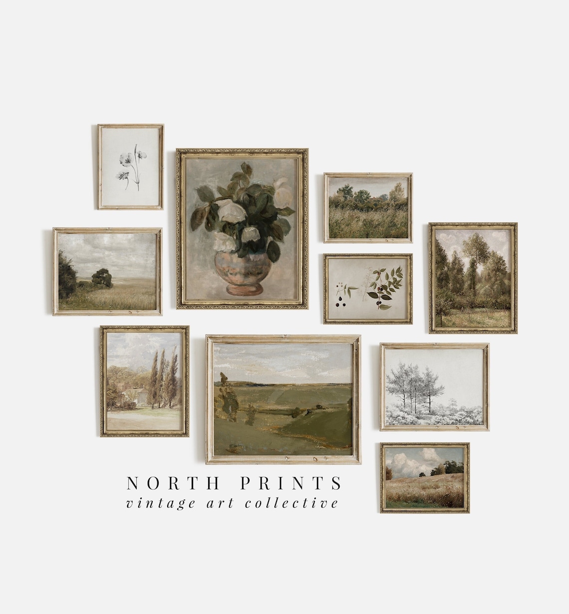 Vintage French Country Gallery Wall Art kitchen decor ideas. 