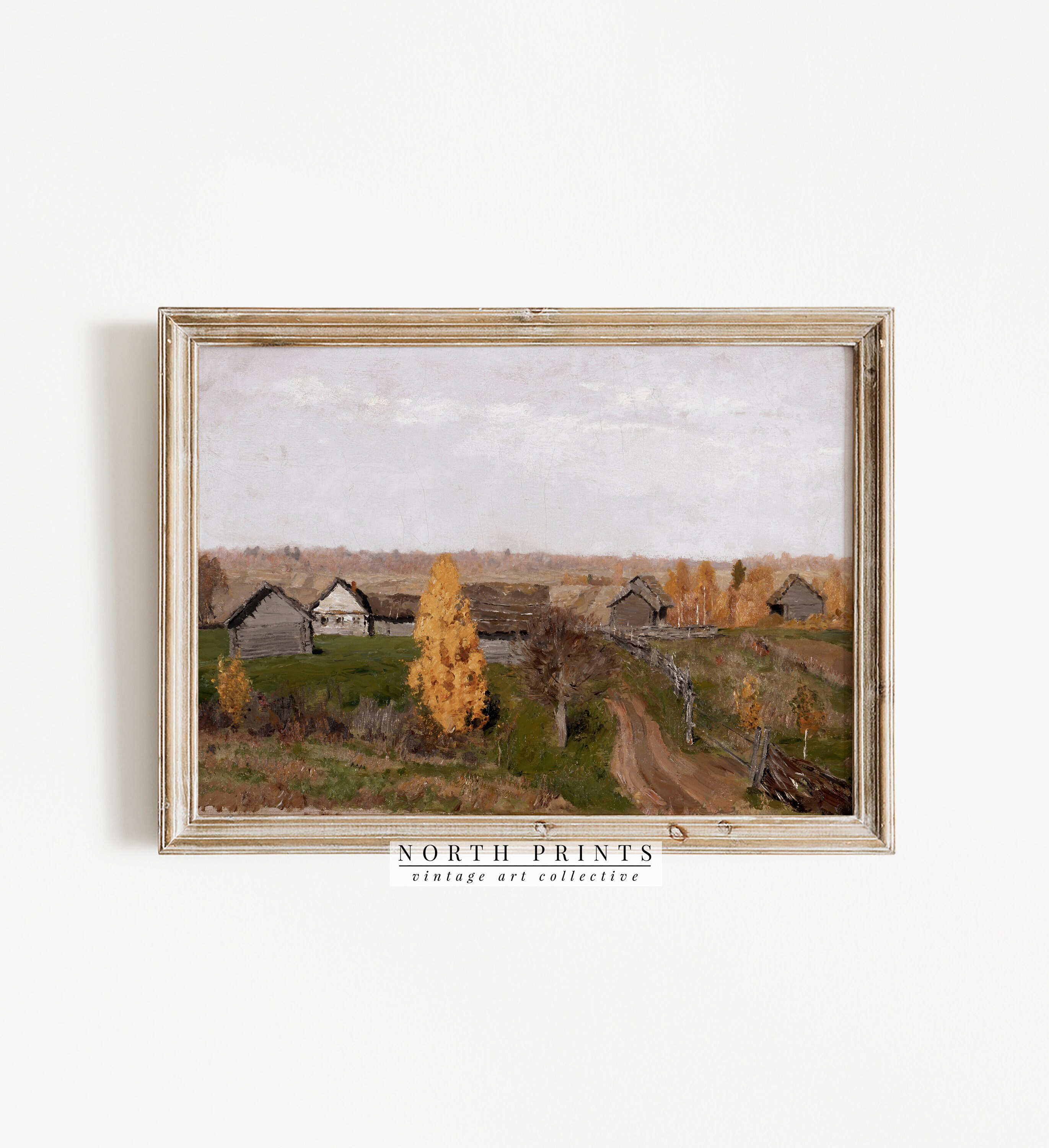Printable Vintage Landscape Painting #2 Farmhouse Digital Print Home ...