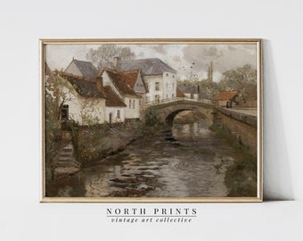 Vintage Country Painting | Rustic European Village Print | Downloadable PRINTABLE 2-100