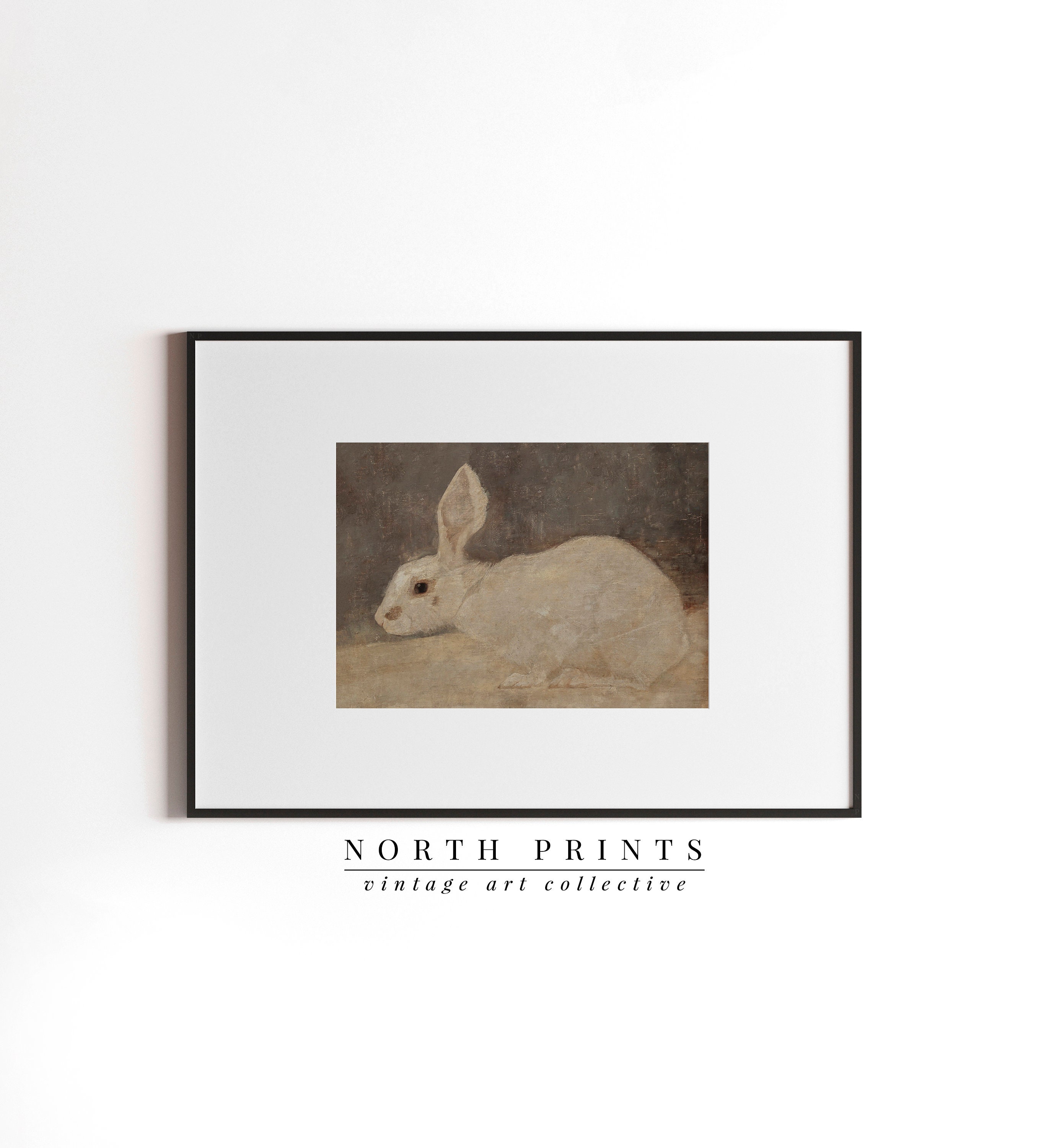 Vintage Rabbit Painting Neutral Country Nursery Wall Art - Etsy
