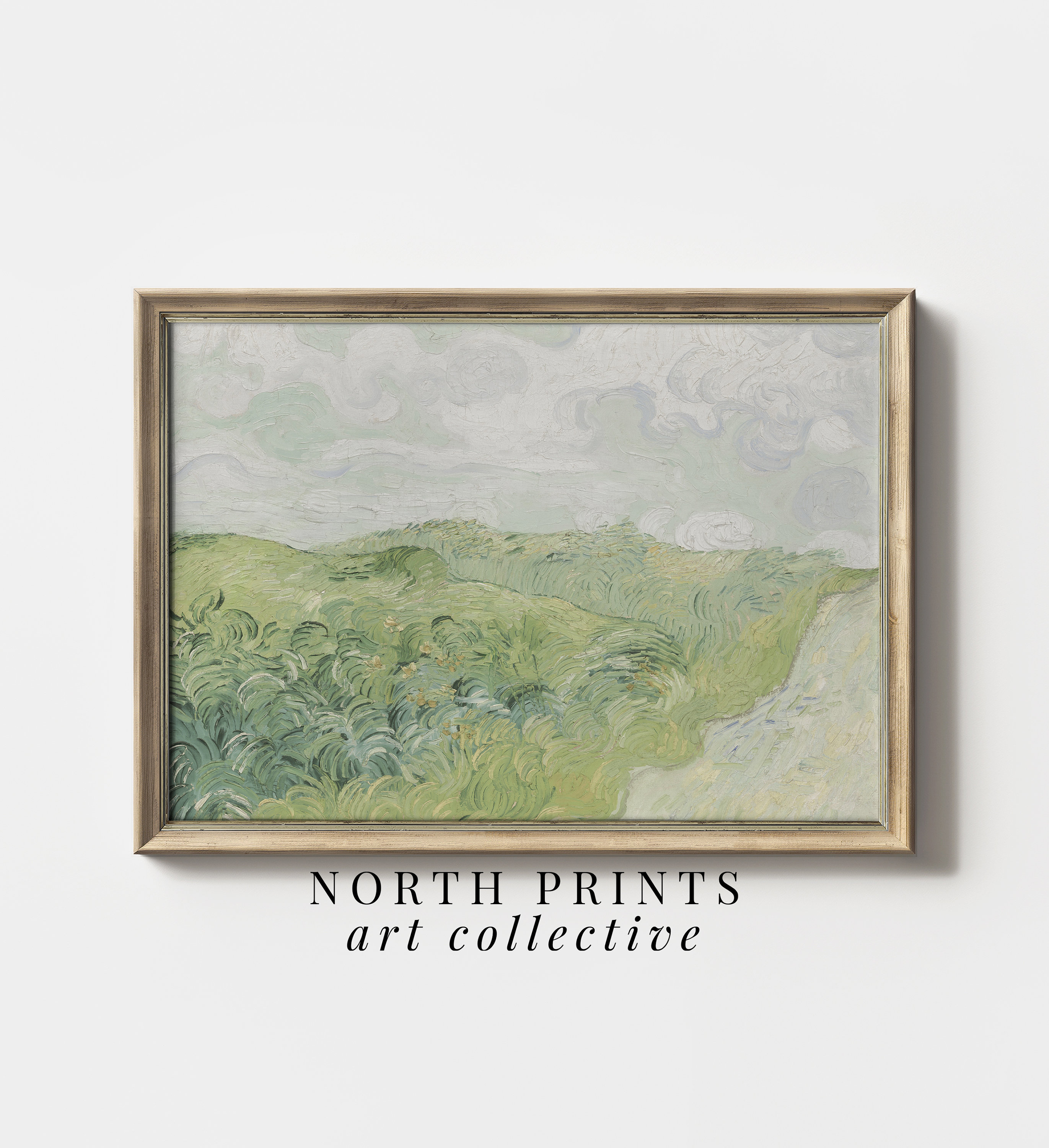 Art mural abstrait paysage vert imprimable | Imprimée vert clair | Décoration de chambre à coucher North Prints 6-203 en téléchargement numérique