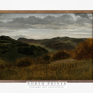 Berglandschaft Druck, schweres launisches Ölgemälde, Antique Country Art DRUCKBAR, Norddrucke 299