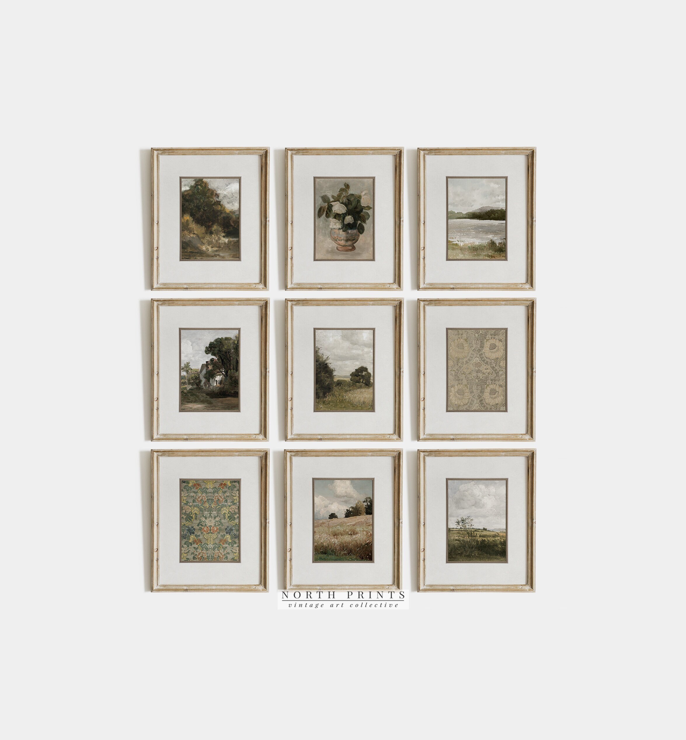 Vintage French Country Landscape Art Prints: Gallery Wall Set ...