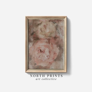 Vintage Rose Abstract Wall Art | Muted Pink Botanical PRINTABLE Digital Downloadable Print | North Prints Art 6-163