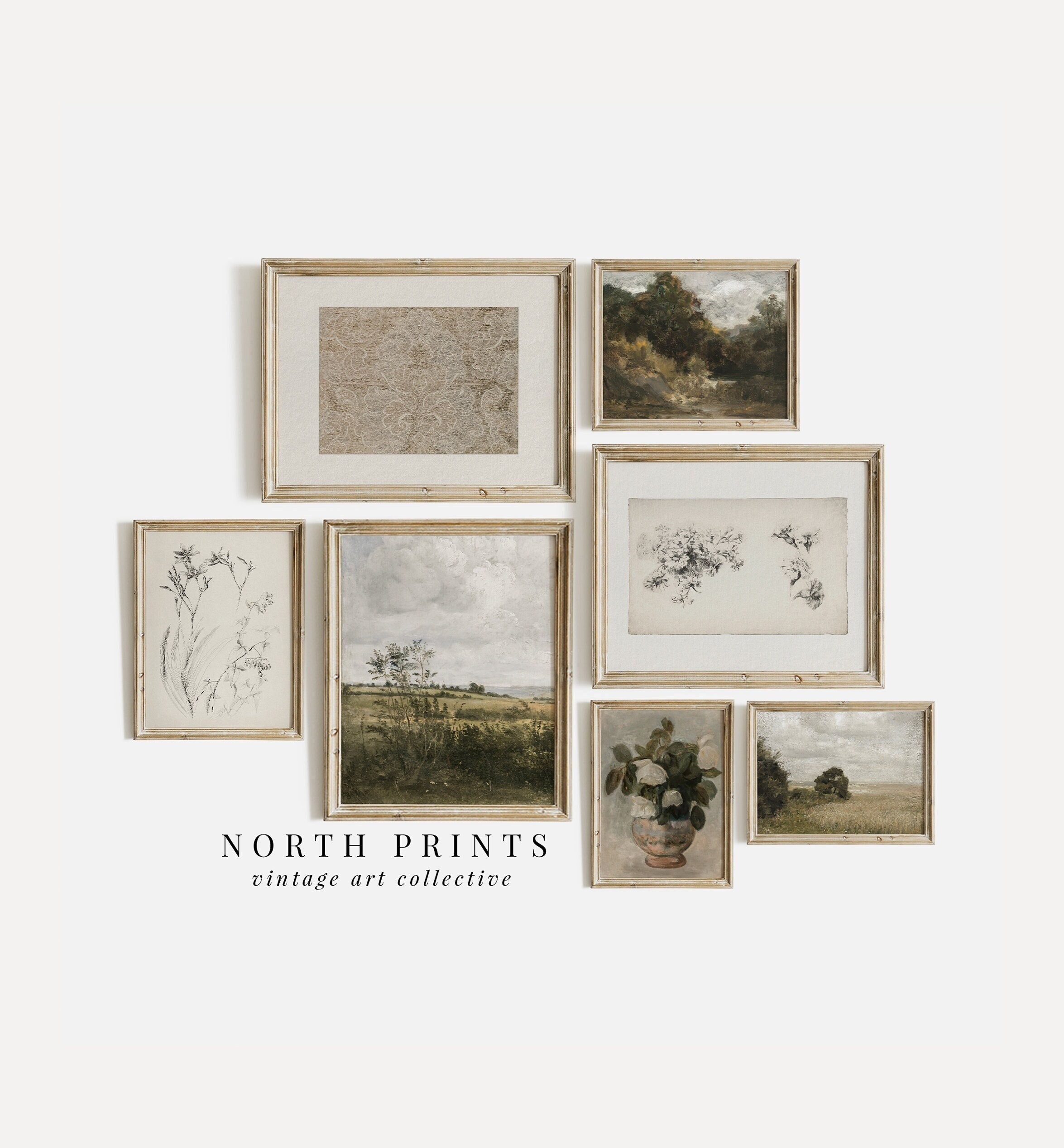 French Country Gallery Wall Art Set: Vintage Farmhouse Prints ...