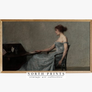 Samsung Frame TV Art | Vintage Woman Portrait Art, Moody Tones DIGITAL Antique Painting #TV141
