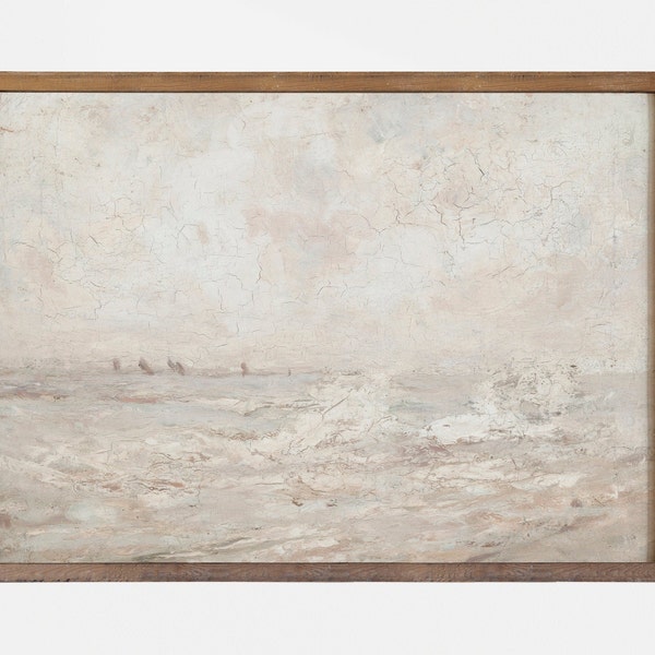 Vintage Seascape Painting | Muted Ocean Print | Minimalist PRINTABLE #403