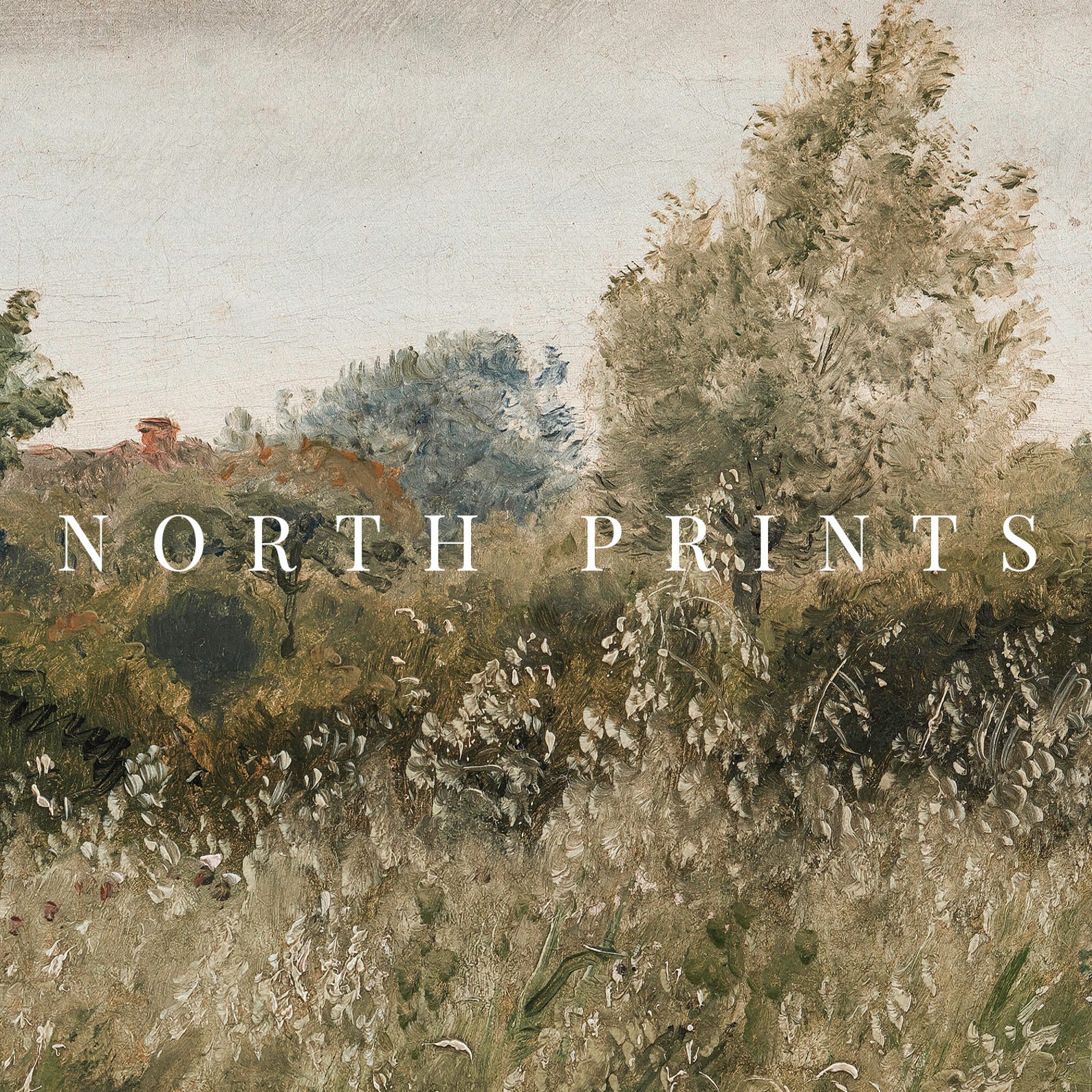 PRINTABLE Vintage Cottage Landscape Painting Farmhouse - Etsy