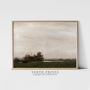 Vintage Country Landscape Painting: Moody Farmhouse Wall Art (Printable Digital Download) 5-03