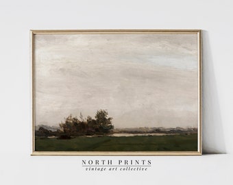 Vintage Country Landscape Painting: Moody Farmhouse Wall Art (Printable Digital Download) 5-03