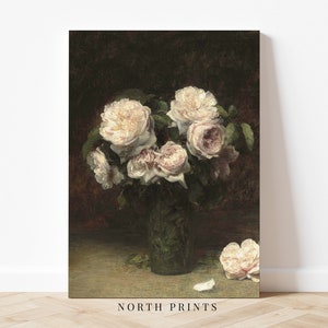 Moody Dark Roses Painting Vintage Flower Print French Country Decor PRINTABLE 2-63 image 4