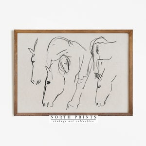 Minimalist Horse Drawing | Vintage Sketch Print | Modern Farmhouse Decor PRINTABLE | 695