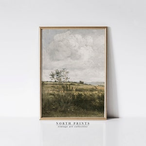 Vintage Sommer Landschaft Malerei: Land Feld Art Printable (Digitaler Download) 5-201