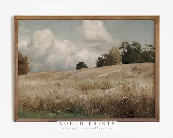 Vintage Farmhouse Wall Decor Landscape Painting | Country Art Print North Prints | PRINTABLE | 2-207